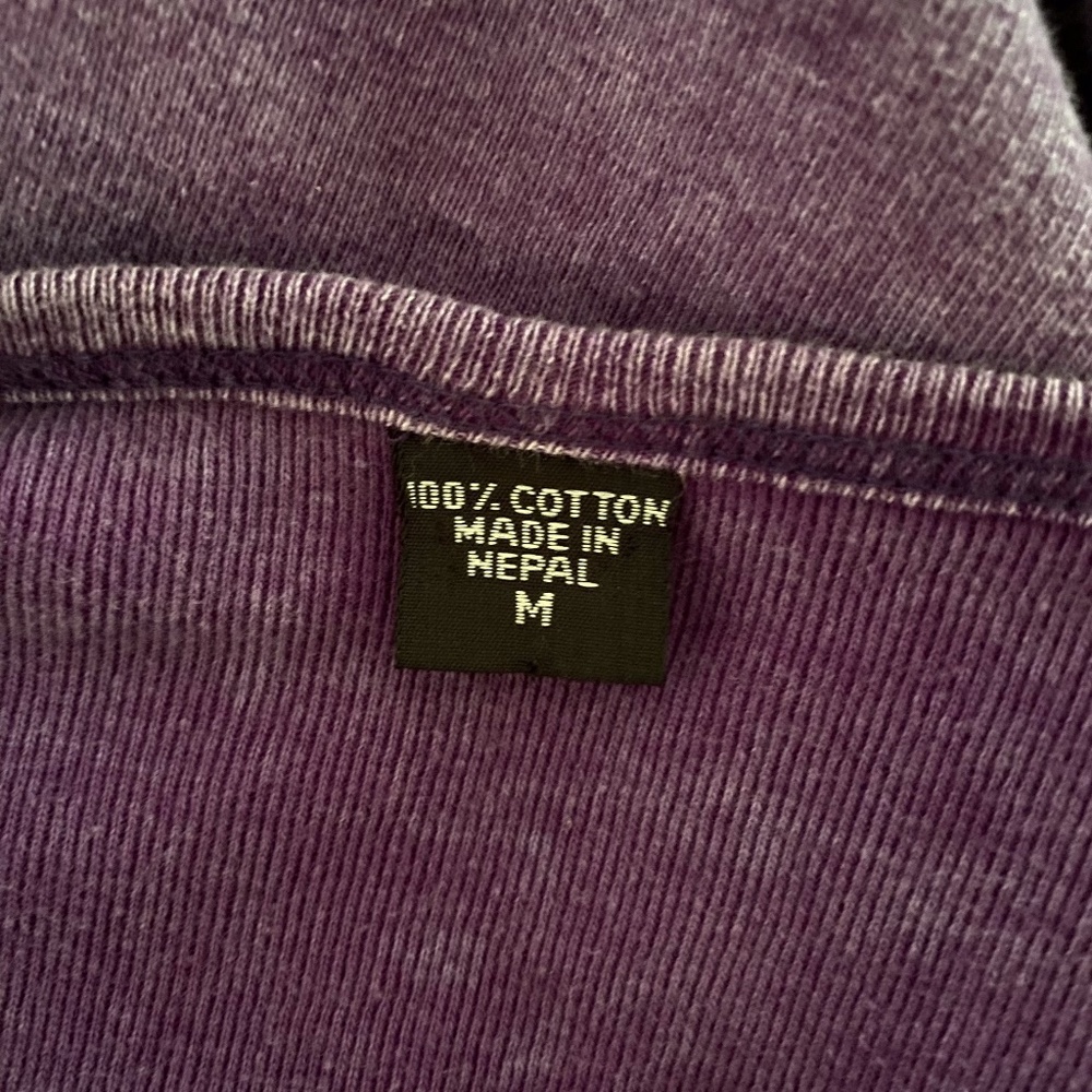 Vintage Rising International Embroidered Mixed Textures Purple Top Medium - Picture 13 of 15